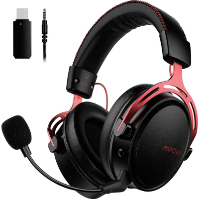 Afbeelding van Over Ear Mipow Headset Draadloos, Wired Zwart, Rood