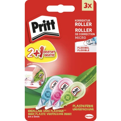 Afbeelding van Correctieroller Pritt 5mmx6m micro blister à 2+1 gratis