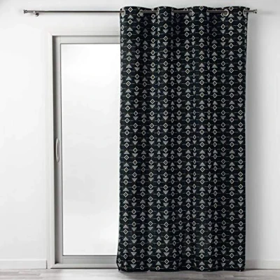 Afbeelding van Verduisteringsgordijn LETIKO, 140 x 240 cm, zwart met print
