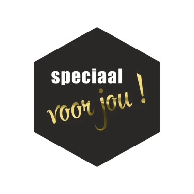 Afbeelding van Etiketten in dispenserdoos speciaal voor jou! zwart 250 stuks