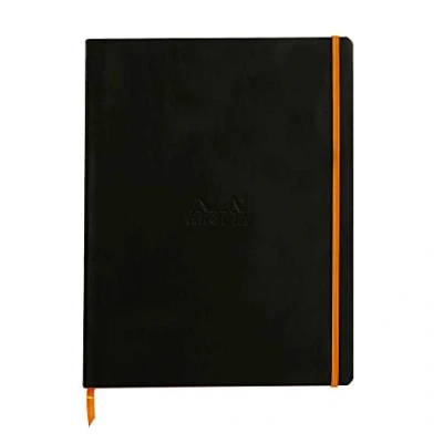 Afbeelding van Rhodia Rhodiarama 117702C Notitieboek (met zacht deksel in A4+, 220 x 297 mm, 80 vellen, microgeperforeerd, gelinieerd, met elastiek, bladwijzers, rekbare binnenzak) 1 stuk, zwart