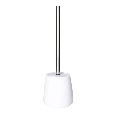Afbeelding van 5five toiletborstel met houder zandsteen wit rond 39 cm