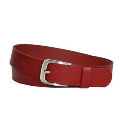 Afbeelding van Vascavi leren riem, 3 cm breed, Made in Germany, echt riem voor dames en heren, te korten, rood, 90 Gesamtlänge 100