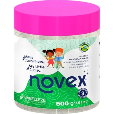 Afbeelding van Novex My Little Curls Hair Styling Jelly voor kinderen vanaf 3 jaar, verrijkt met wonderolie, houdt je krullen in model en voegt glans toe, geschikt alle krullende haartypes texturen 500g