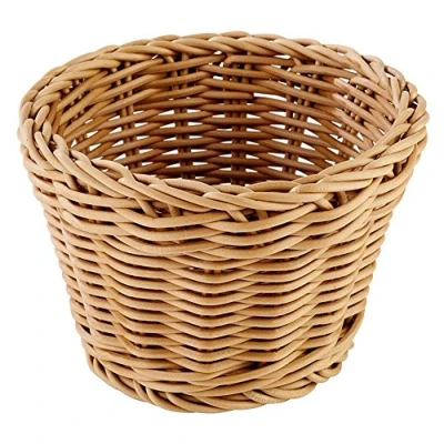 Afbeelding van APS &quot;Profi Line&quot; ronde mand, lichtbruin vlechtwerk polypropyleen container, broodmandje, voedselmand, diameter Ø 13 cm, hoogte 10 cm