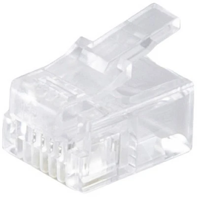 Afbeelding van Shiverpeaks Basic S netwerk modulaire stekker RJ11 6 polig, 4 contacten bezet, vergulde VE = 10 BS72040 Stekker, recht Aantal polen