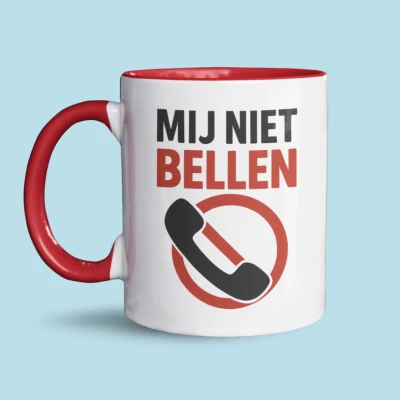 Afbeelding van NietMokken.nl Grappige Mok Mij Niet Bellen Voor Kantoor Grappig Cadeau Collega Tekstmok 325 ML Koffiemok Met Humor Werk Tekst Mokken En Méér Originele Keramische Beker Werkplek