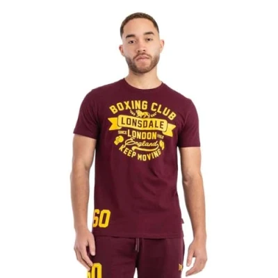 Afbeelding van Lonsdale Normale Passform Gruting Tshirt print, Heren, Maat: Large, Oxblood yellow