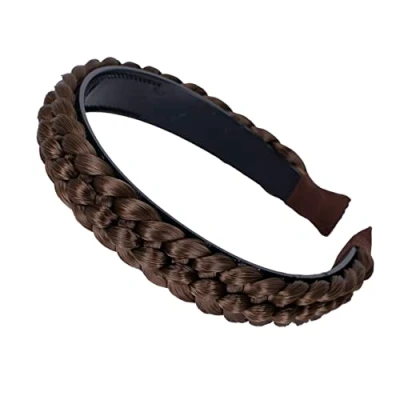 Afbeelding van CAISHA Haarband Met Vlecht Haarstukje Haarlint Brunette HR8