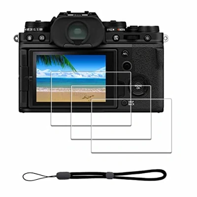 Afbeelding van Screen Protector voor Fujifilm X T4 X100V Fuji XT4 100V + Hand Lanyard [3+1 Pack], iDaPro Gehard Glas Eenvoudige Installatie