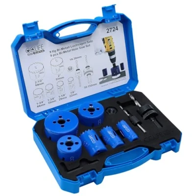 Afbeelding van CCLIFE Gatenzaagset, bi metaal, 8 delig, bimetaal M3 HSS CO gatboor 22 64 mm, zaagdiepte 38 voor het boren van roestvrij staal, lichtmetaal, hout, pvc, kunststof, enz