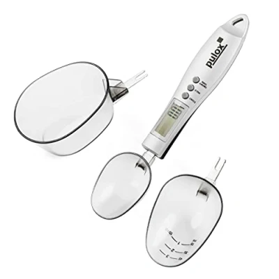 Afbeelding van Lepelweegschaal PLW 100 van pulox met drie lepels 25 ml, 45 ml en 180