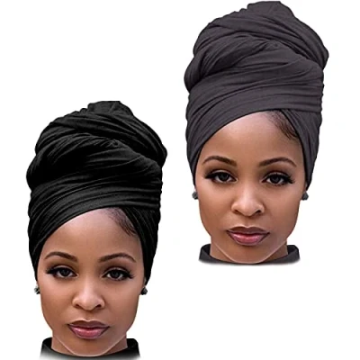 Afbeelding van DRESHOW Haar Wrap voor Vrouwen Grote Stretch Zachte Rand Sjaals Vlechten Dreadlocks