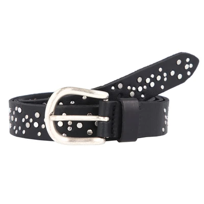 Afbeelding van Vanzetti Leren Riem 25mm Rivet Belt W110 Black Zwart