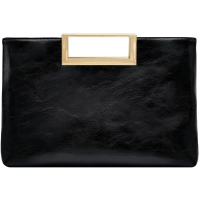 Afbeelding van Milisente Dames Clutch Handtas Schoudertas Elegante Avondtas met Handvat Crossbody Tas voor Bruiloft Zwart
