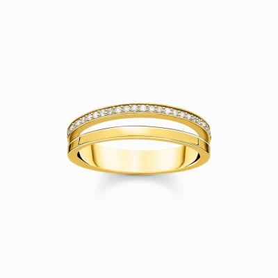 Afbeelding van Thomas Sabo Dames ring 925 sterling zilver gekleurde edelsteen 54 Goud 32017874