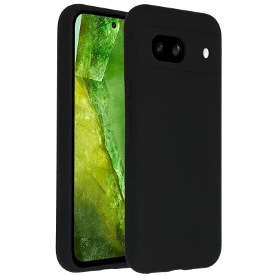 Afbeelding van Google Pixel 8a Hoesje Siliconen en TPU (zacht) Accezz Softcase/Backcover Zwart Telefoonhoesje