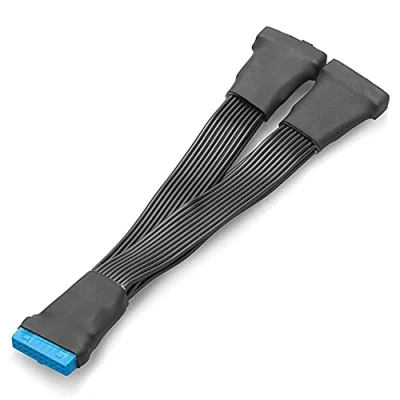 Afbeelding van Yokomu 2 Stks Moederbord USB 3.0 19Pin Header 1 Naar Extension Splitter Kabel, 12 Cm Interne Adapter Kabel