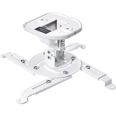 Afbeelding van Amazon Basics Projectorhouder voor aan de wand of het plafond, kantelbaar, 15 kg draagkracht, wit