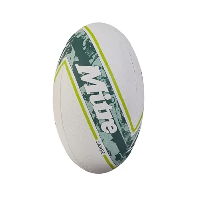 Afbeelding van Mitre Unisex Sabre D4P Rugby bal, wit/mint/limoen, 5
