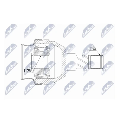 Afbeelding van Homokineet reparatie set, aandrijfas NTY NPW PL 066