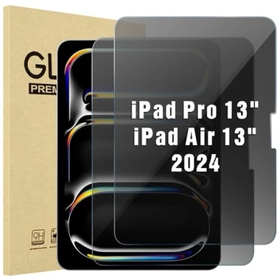 Afbeelding van ProCase Privacy iPad Pro 13 inch (M4) 2024 [A2925 A2926 A3007], gehard glas, privacy, inch, 7 generatie, 2 stuks