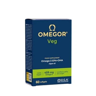 Afbeelding van OMEGOR® VEG Omega 3 Vegan Algenolie De enige IFOS gecertificeerd 250 mg DHA en 125 EPA per capsule 60 capsules, levering 2 maanden 100% veganistisch