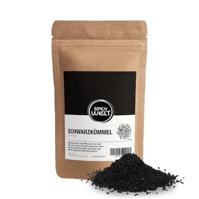 Afbeelding van Spicy Welt Hele Zwarte Komijn (500g) Komijnzaad, Nigella Sativa Puur Natuur, Authentieke Smaak Krachtige Aroma 100% Natuurlijk, Zonder Additieven