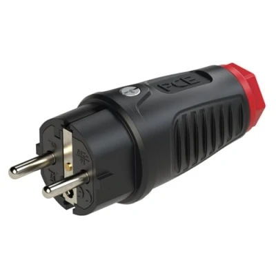 Afbeelding van PCE 0522 sr Stekker met randaarde Massief rubber, Thermoplast 250 V Zwart, Rood IP54