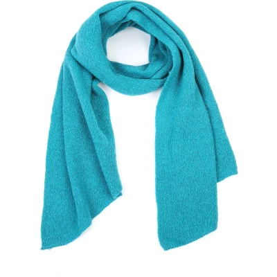 Afbeelding van Sjaal herfst winter dames omslagdoek acryl petrol blauw cadeautip