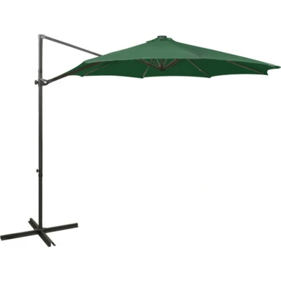 Afbeelding van vidaXL Zweefparasol met paal en LED verlichting 300 cm groen