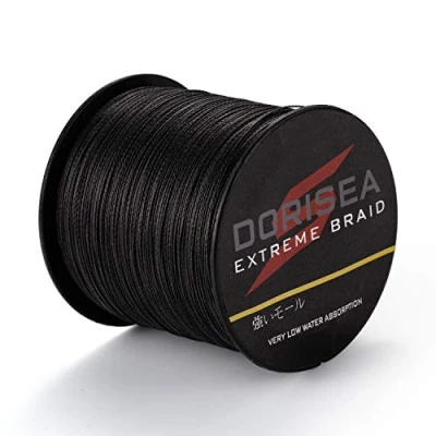 Afbeelding van DORISEA Extreme Braid 100% PE 300m gevlochten vislijn 2,7 249,5 kg Test, visdraad, slijtvast, ongelooflijke superlijn, geen rek, kleine diameter (zwart, 45,4 kg/0,55 mm)