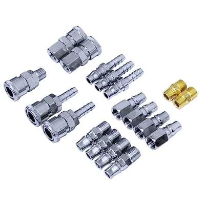 Afbeelding van 18 STKS Luchtcompressor Connector Koppeling Luchtslang Snel Verbinden Pneumatische Fittingen Setmpressor Quick Connect Snelkoppelingen Set