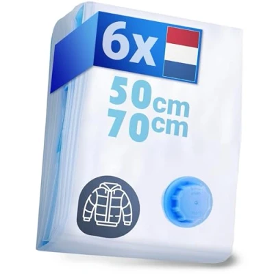 Afbeelding van SilverRack vacuümzakken set [6 stuks] als (6 x 50 70 cm stofzuiger voor kleding en dekbedden opslag vacuüm ruimtebesparende kledingzakken