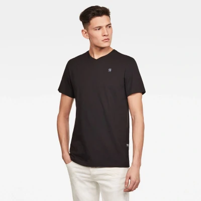 Afbeelding van G STAR Bases Vneck Tshirt basic, Heren, Maat: Small, Dark black