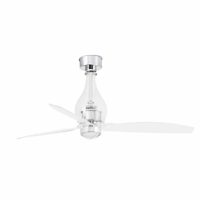Afbeelding van Faro Lighting Mini Eterfan LED transparante plafondventilator met DC motor, 3000K