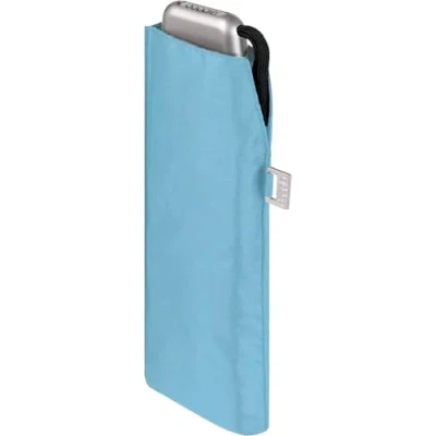 Afbeelding van Doppler Zakparaplu Carbonstaal Slim Uni handig formaat vederlicht 22 cm, ijsblauw, 90 cm