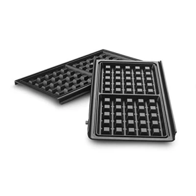 Afbeelding van De&#039;Longhi MultiGrill Easy DLSK155 Wafelijzer, accessoires voor contactgrill, 2 wafelijzers met antiaanbaklaag, 270 x 140 mm, vaatwasmachinebestendig