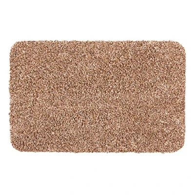 Afbeelding van Vuilvangmat afwasbaar 40x60 cm Schoonloopmat beige 100% katoen deurmat Entra SAUGSTARK Antislip easy care