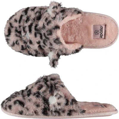 Afbeelding van Apollo Instap Pantoffels dames Roze Dierenprint maat 39/40 Sloffen 40