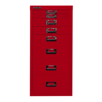 Afbeelding van BISLEY MultiDrawer, 29 serie, DIN A4, 8 laden, metaal, 670 kardinaalrood, 38 x 27,9 59 cm
