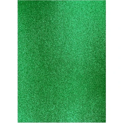 Afbeelding van Eazycraft Glitterpapier A4 Kerstgroen (5st)