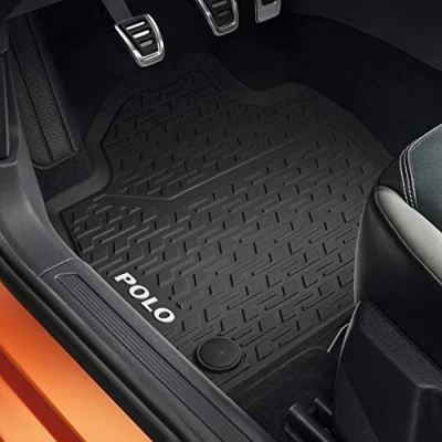 Afbeelding van Volkswagen 2G106150282V rubberen vloermatten 2 x matten voor alle weersomstandigheden, zwart, met Polo opschrift