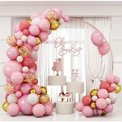 Afbeelding van FeestmetJoep® Ballonnenboog Goud &amp; Roze Verjaardag versiering