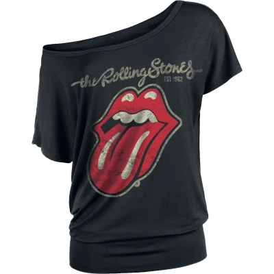 Afbeelding van Rolling Stones, The Plastered Tongue T shirt zwart 4XL