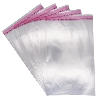 Afbeelding van SKIR&#039;CO (100 stuks) doorzichtige cellofaanzakken 25 x 35 cm, zelfklevende plastic zakken, OPP zelfsluitende voedselzakken