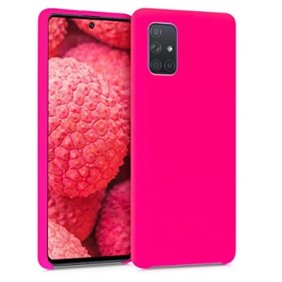 Afbeelding van kwmobile telefoonhoesje compatibel met Samsung Galaxy A71 hoesje Zachte case voor smartphone Back cover in neon roze