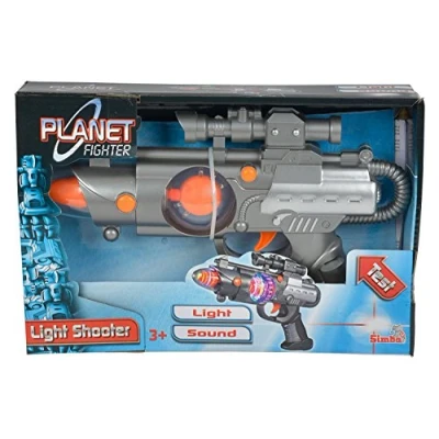 Afbeelding van Simba 108046571 Planet Fighter Light Shooter, 2 voudig gesorteerd, er wordt slechts één artikel geleverd, licht en geluid, kleurveranderingsfunctie, 22 cm, imiteert schotgeluiden, speelpistool, vanaf