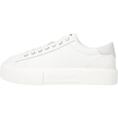 Afbeelding van Tommy Jeans Flatform Sneakers laag, Dames, Maat: 42, Ecru Leer en imitatieleer