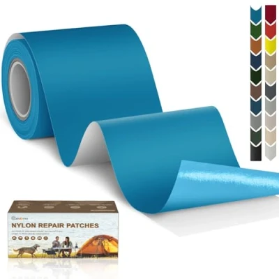 Afbeelding van Cahomo nylon reparatiepatches, 7,6 x 200 cm, zelfklevend, waterdichte reparatiepatch, patches, voor jassen, tenten, bovenkleding, blauw